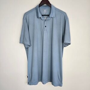 Mizzen+Main Polo Shirt Mens Large Blue Geometric Performance Outdoors Golf